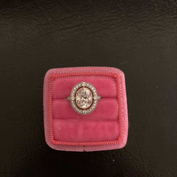 2ct. Oval Moissanite & Diamond 14k Ring. - Picture 11 of 11